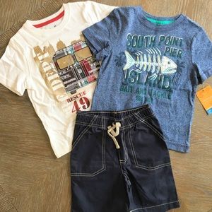 Boys Summer Set of 3 Shirts and Short Sonoma 4T
